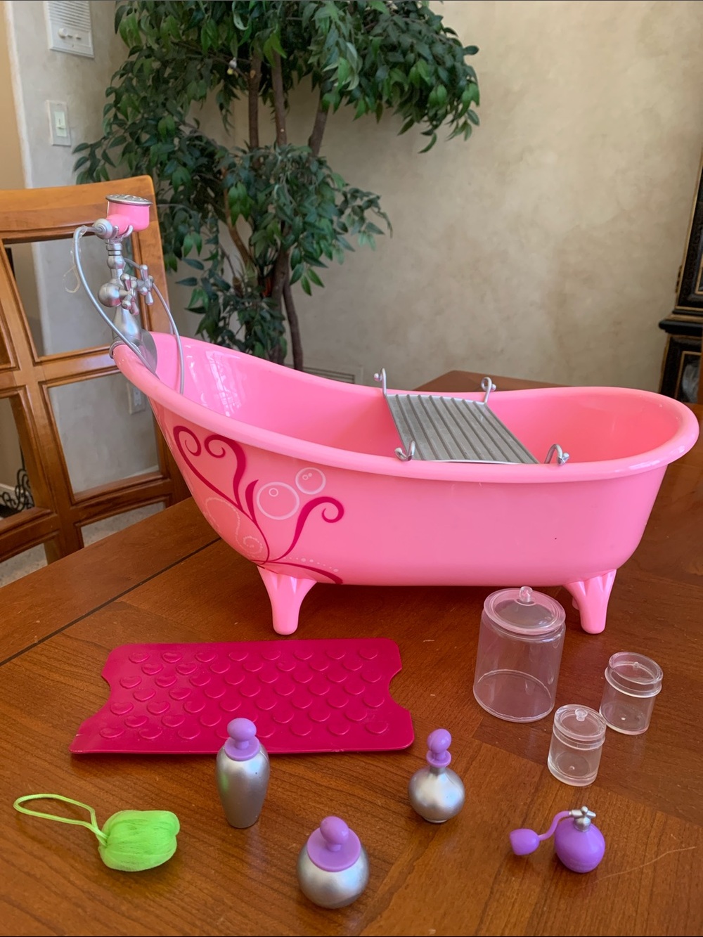 Our Generation Pink Doll Bathtub Playset with Accessories For 18” Dolls